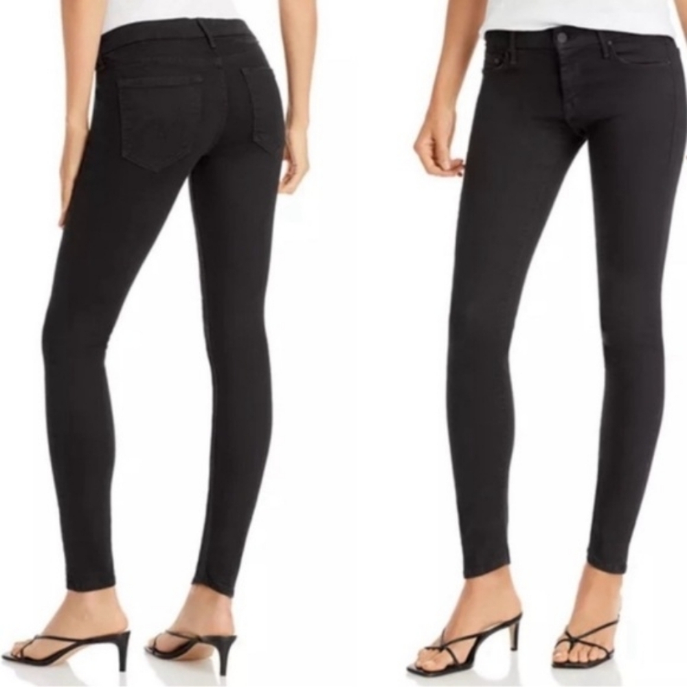 MOTHER DENIM Women's Black High Waisted 'The Looker' Skinny Jeans - Size 27